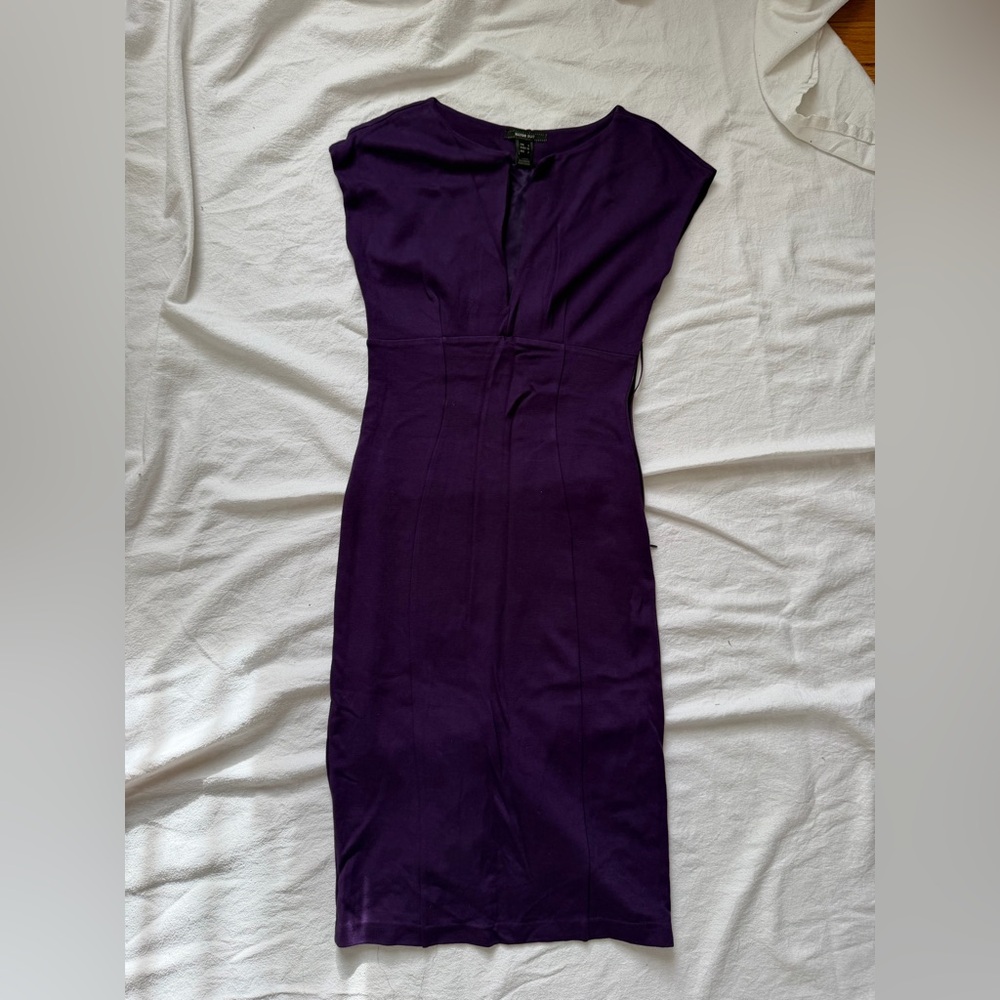 Mango Deep Purple Midi Dress